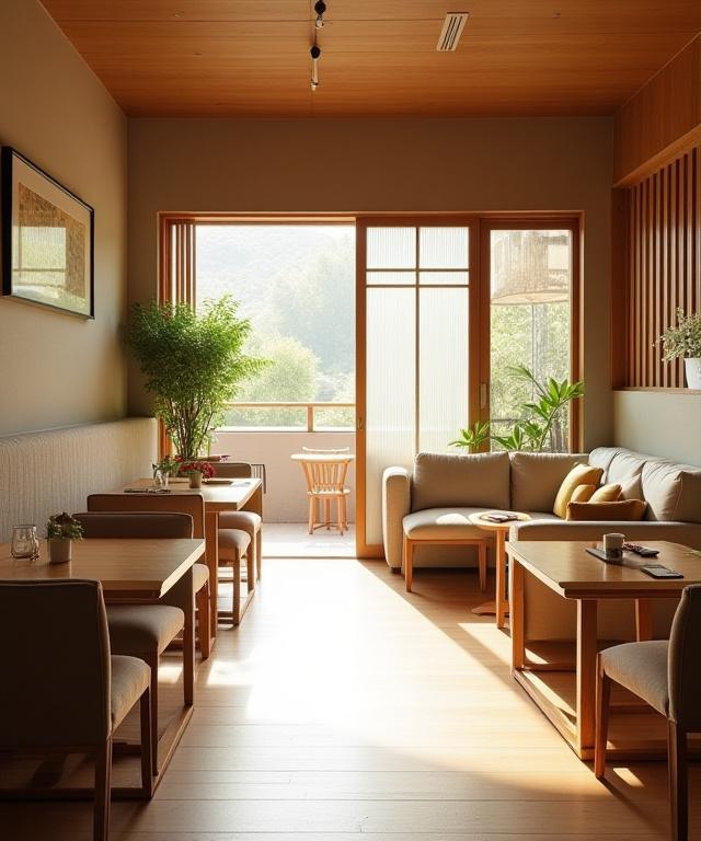 自然光が差し込むShirokane Sipの温かみのある店内